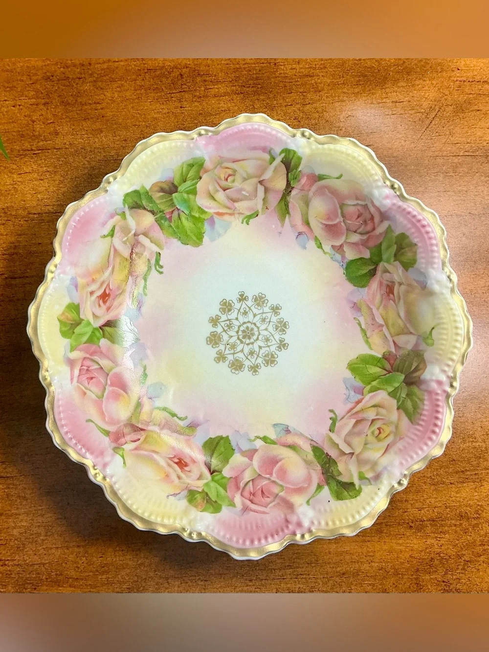 Antique German Porcelain Serving Bowl Produced by Leuchtenburg